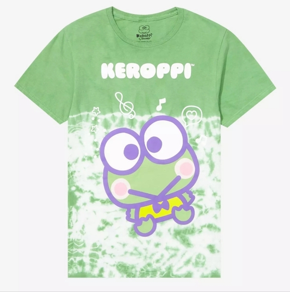 Hot Topic Tops - Keroppi Chibi Tie-Dye Boyfriend Fit Girls T-Shirt Size XL